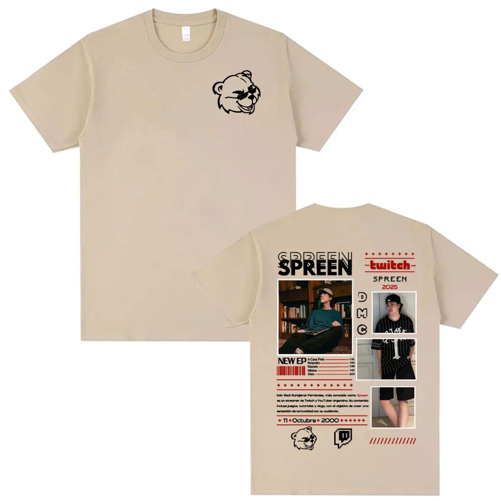 Rapper Spreen Estampado Para Remera 2025 Cover T Shirt Men Women Harajuku Hip Hop Fashion Style Tshirts Summer ONeck Shirt