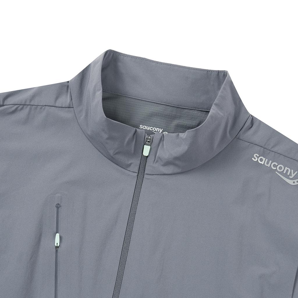 SAUCONY Ss25 Brand Logo Letter Stand Collar Versatile Vest Men Vest Cool-Iron-Gray SA2259VT02T-GR006