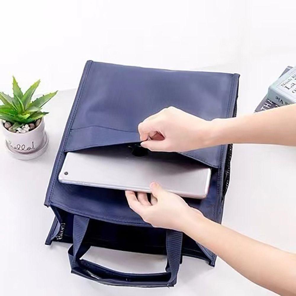 Large Capacity Document Bag There Layers Briefcase Handbag Files Bag  Office Supplies