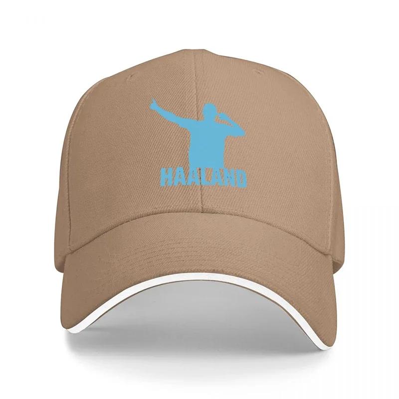 HAALAND SILHOUETTE BASEBALL CAP BLACK WITH BLUE LOGO SPORTS FAN ACCESSORY Unisex AND Women FIT FOR FOOTBALL ENTHUSIASTS