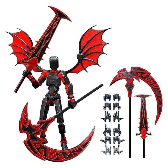 3D Printed Robot Action Figure with Accessories Movable Joints Demon