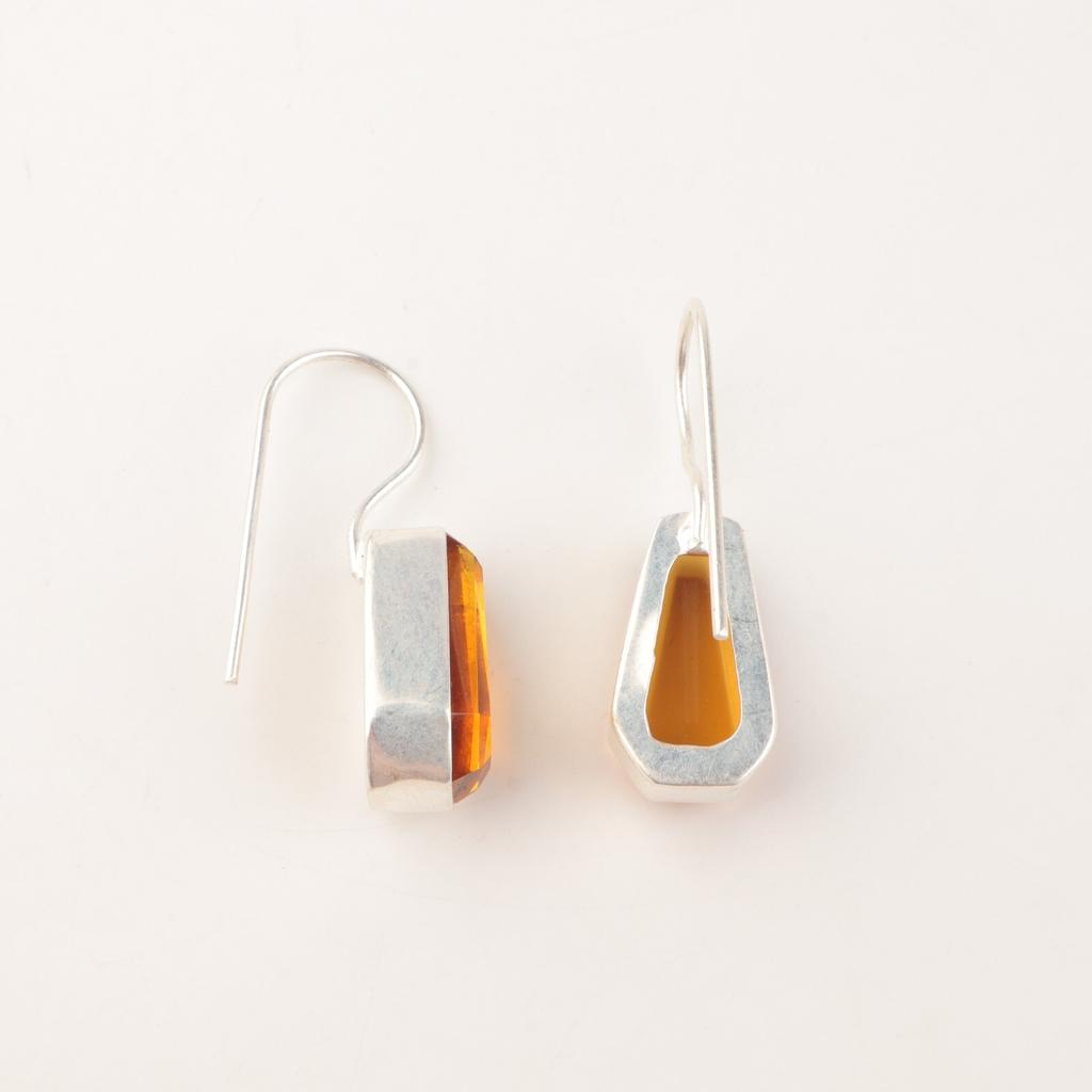 Citrine Gemstone 925 Sterling Silver Jewelry Handmade Earrings 1.26" For Women EE-138-2