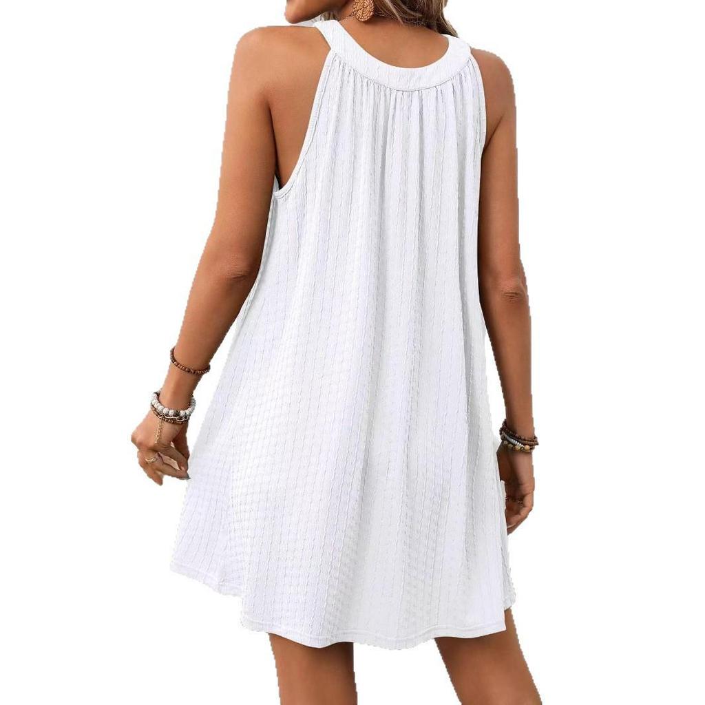 2025 Cross-Border Sleeveless Round Neck Halter Dress for Women