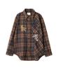 AVIREX CHEMICAL WASH CHECK SHIRT S 150 orange 783-4220601