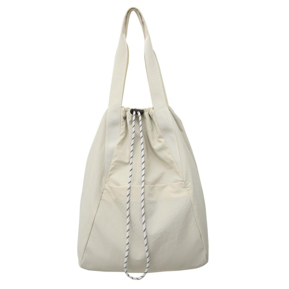 Large Capacity Drawstring Shoulder Bag with Handle Sports Knapsack Nylon Backpack  School