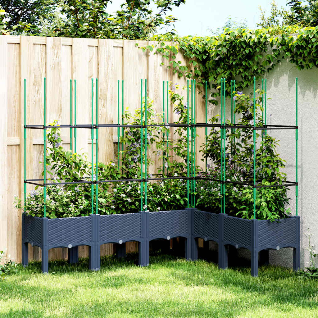 Planter with Trellis Blue Grey 160 x 120 x 142.5 cm PP
