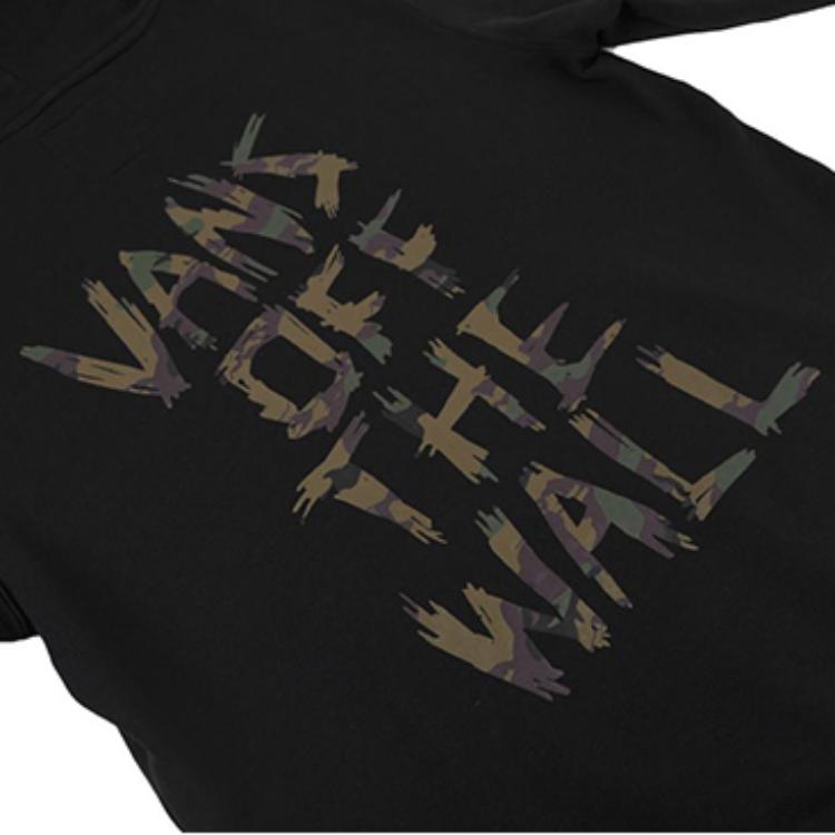 Vans Back Print Pullover Hoodie With Fleece Lining Men Tops Black VN0A4BP4BLK