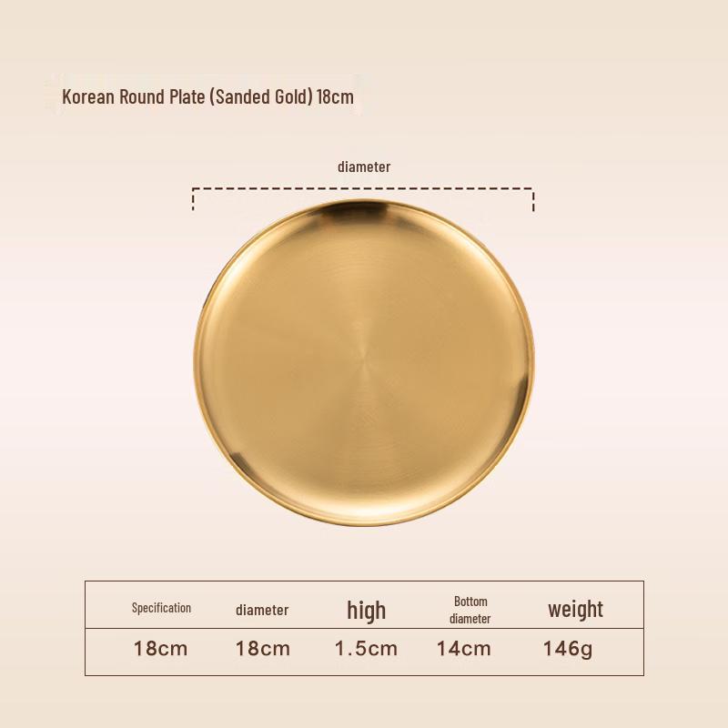 Lygil Korean Style 304 Stainless Steel Round Serving Tray