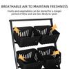 4-Tier Kitchen Storage Cart with Rolling Wheels Fruit and Vegetable Basket Fruit Basket Stand for Kitchen Floor & Pantry