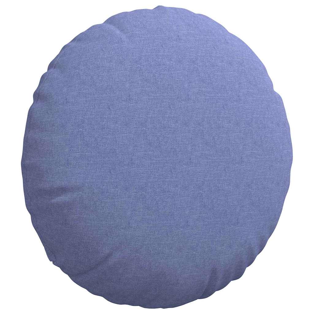Seat Cushions 2 pcs Denim Blue Ø50 x 19 cm Fabric