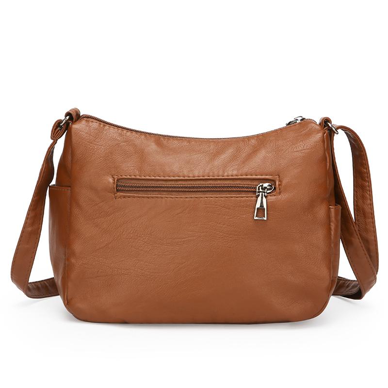 Soft Leather Crossbody Bag Women's Multi-layer Shoulder Bag Middle-aged Mother Bag