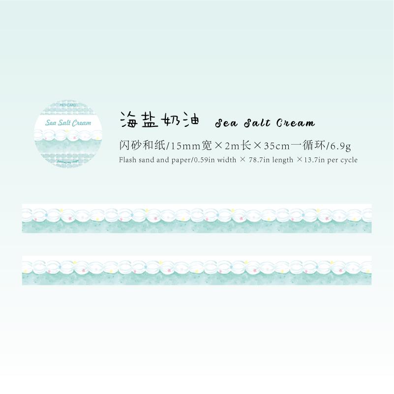 

15mm * 2m Ding Ding Cake Shop Series Kawaii Ins Cute Dessert Sparkling Sand Washi Tape DIY Scrapbook Aesthetic Masking Tape 15mm X 2m