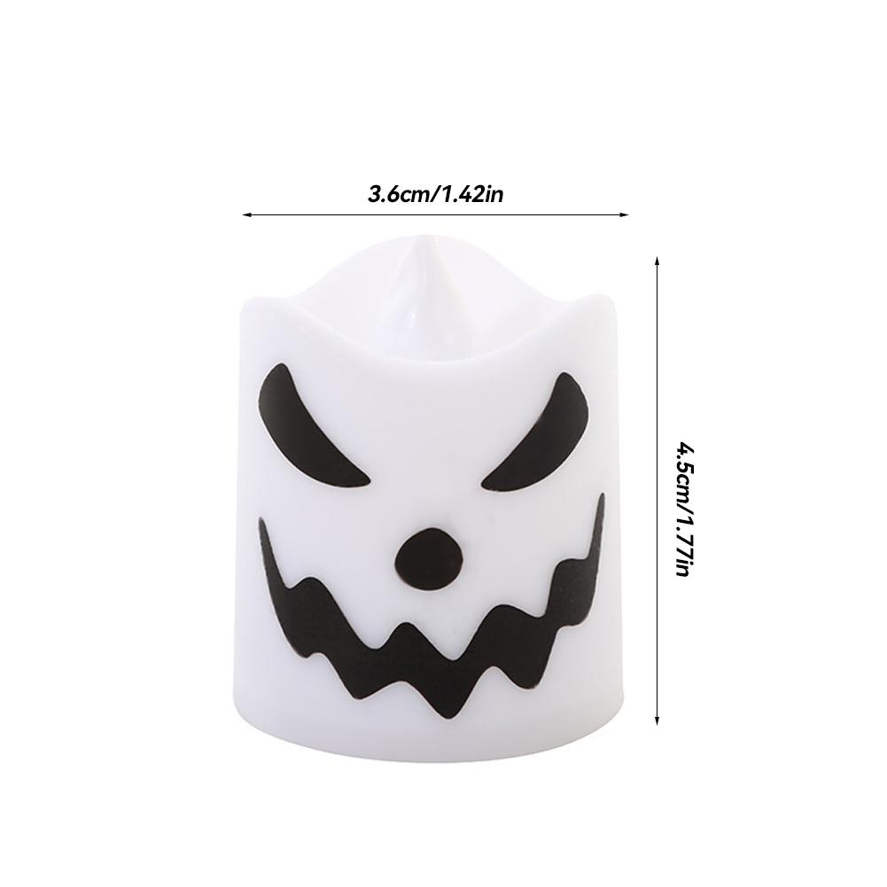 6pcs Halloween Electronic Candle Safe Flameless Battery Operated LED Tealight Candles Halloween Atmosphere Lights