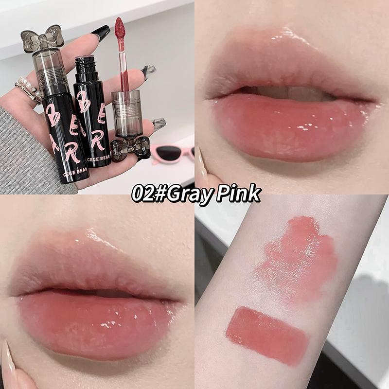 

GEGR BEAR Кристально-прозрачный водный блеск для губ, Высокий блеск, Увеличивающий объем, Гладкий и хорошо растушевывающийся, Не сушит