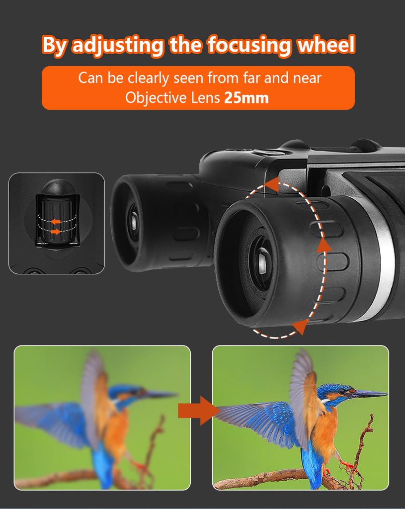 2-in-1 1080p HD Binoculars Digital Camera Camcorder 10X Magnification 2.0" Screen for Football Matches Bird Watching Outdoor