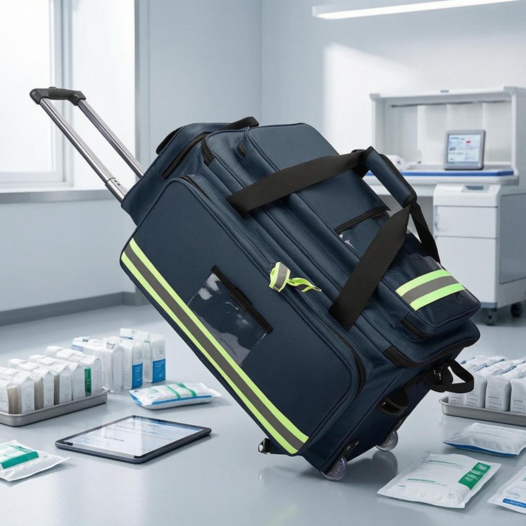Emergency Bag with Wheels Reflective First Aid Large Capacity