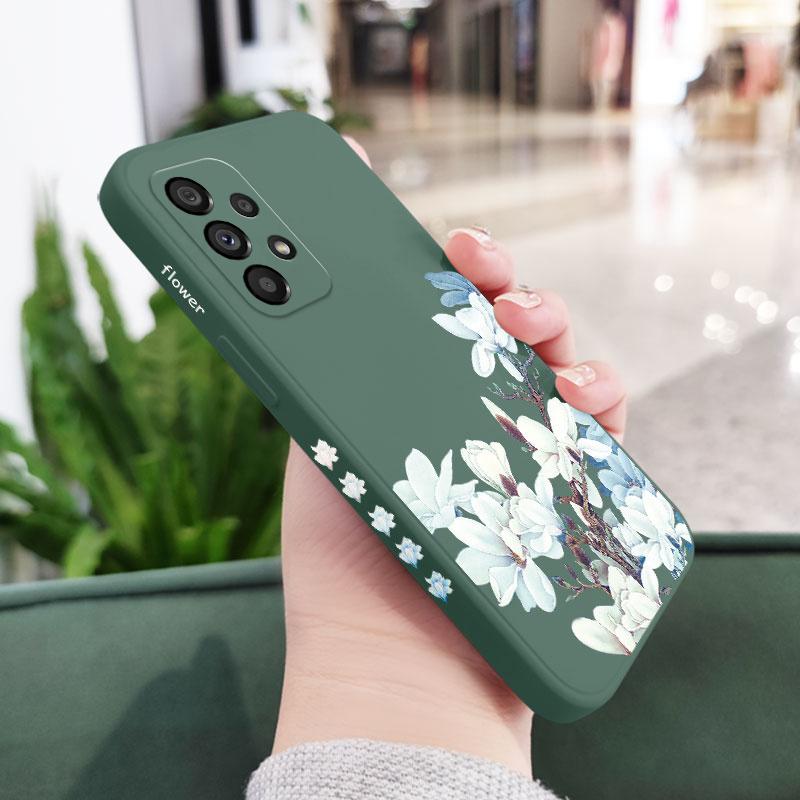 Magnolia Flower Case For Samsung A16 A06 A73 A53 A33 A24 A23 A15 A25 A35 A55 A13 A03S A72 A52S A32 A02S A22 A04S 4G 5G Cover