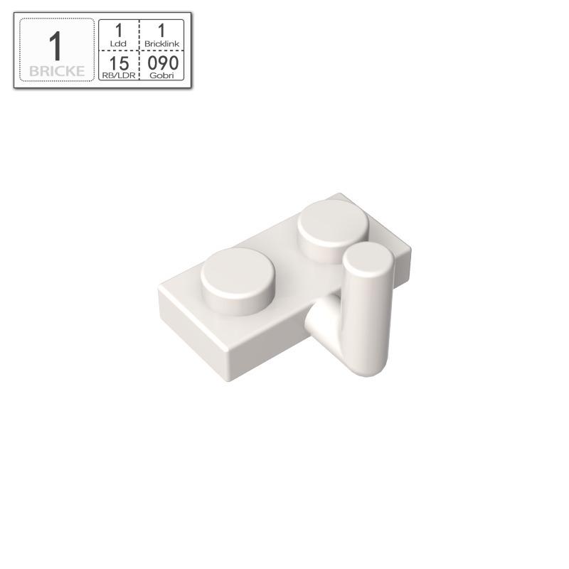 1x2 Plate with One-Sided Upward Handle, Compatible with LEGO 4623 88072