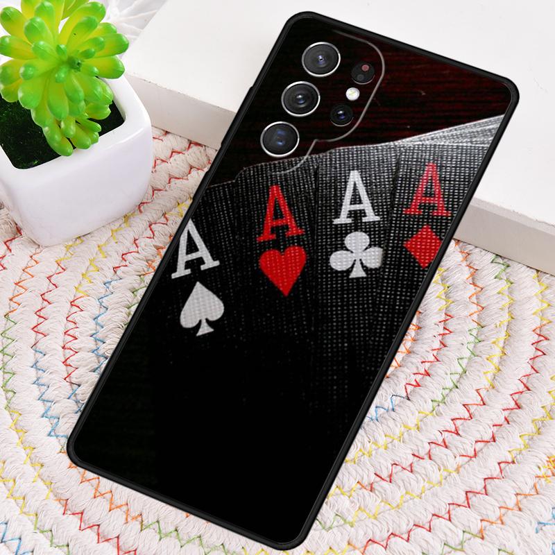 playing card Retro Poker Phone Case For Samsung Galaxy note 10 pro S26 S25 S24 S23 S22 Ultra Plus S21 FE S20 Shockproof Cover