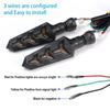 2pcs Motorcycle Turn Signal Lights Flexible Fishbone Type LED Flow Direction Indicator Signal Lights Waterproof High-performance