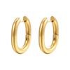 European and American INS Internet Celebrity Simple Titanium Steel Earrings 11K Gold-plated Stainless Steel Gold U-shaped Ear Buckle Women's Jewelry