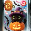 Removable Halloween Decorations Pumpkin Window Clings, Cartoon Cat Static Sticker, Jack O Lantern Stickers PVC Decals for Party Home Decoration