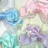 Cute Gilrs Lolita Pink Bow Headpiece Large Lace Bow Pearl Pink KC Cute Princess Headwear Lolita Hair Clip Hair Accessories