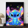 Disney 5D DIY All Diamond Art Painting Kit Stitch Colorful Stars Glow Home Decor Gift