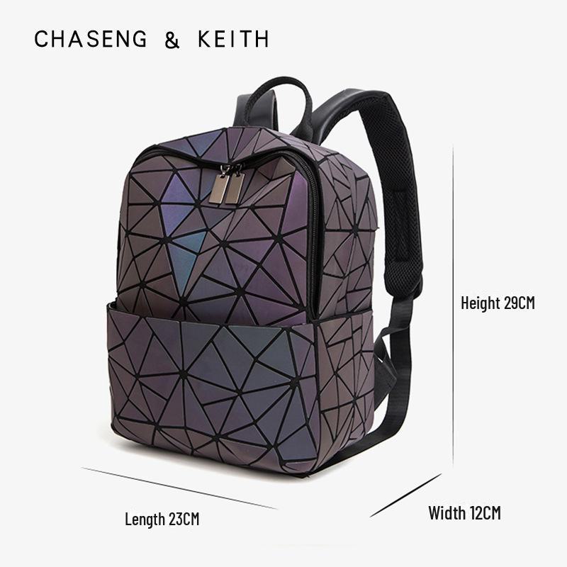 Damen 2023 Fashion Geometry Luminous Rucksack - Faltbare Rhombus-Tasche im japanischen Stil