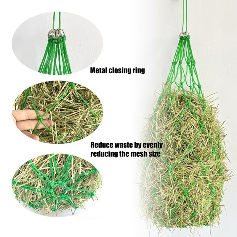 2 Stück Großes langsames Futterheu-Netz für Pferde 40 Zoll Löcher Fördert natürliches Weideverhalten