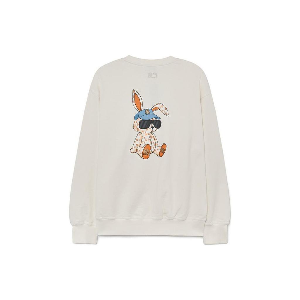 MLB New York Yankees Sweatshirts Unisex Cream Crew Neck Moderate Regular 3AMTQ0131-50CRS