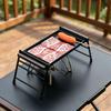 Camping Barbecue Plate Raised Side Rails Folding Grill Angled Legs