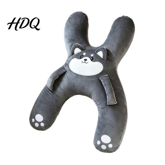Plüsch-Umarmungskissen für Sofa H-förmig Auto Kinder Niedliche Nackenkissen Sitz Schlafen Lendenstützkissen Ruhekissen Reisen Entspannen Rücksitz