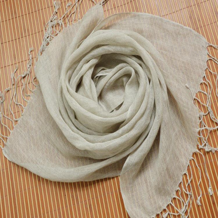 Linen Primary Color Scarf Dutch Linen Rain And Dew Fashion Literary Yarn Japanese And Korean Popular Silk Scarf