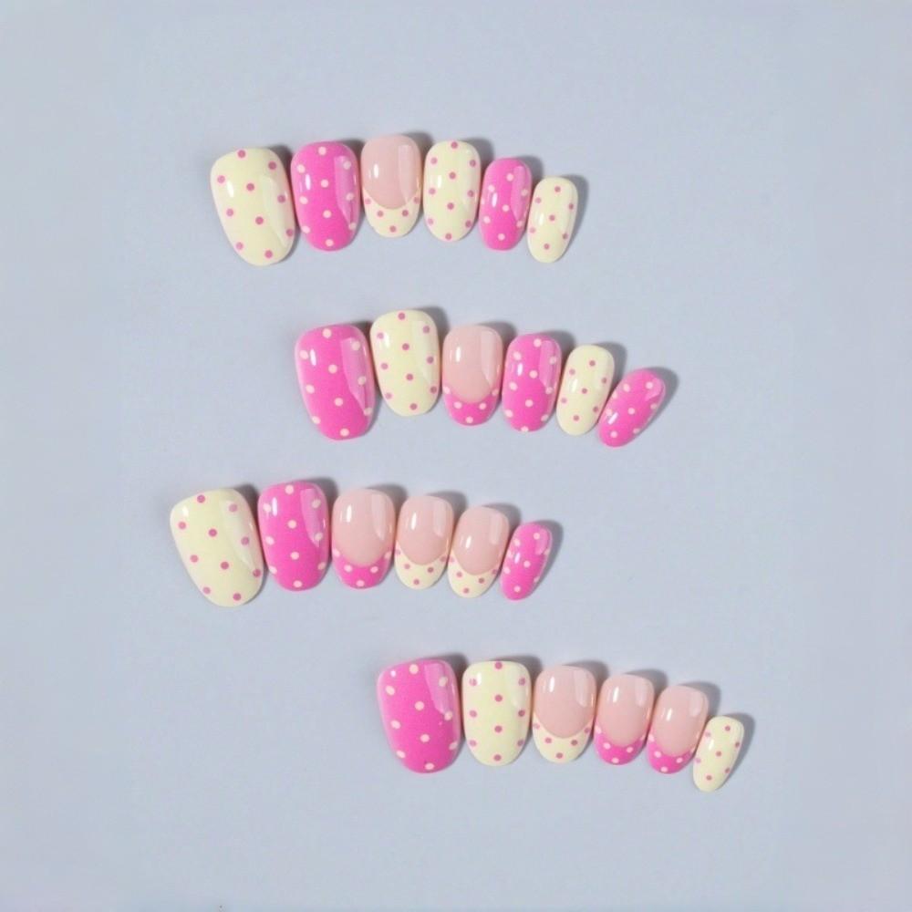 24Pcs 3D Gel False Nail Full Cover Fake Nail Tips French Press on Nails  Women
