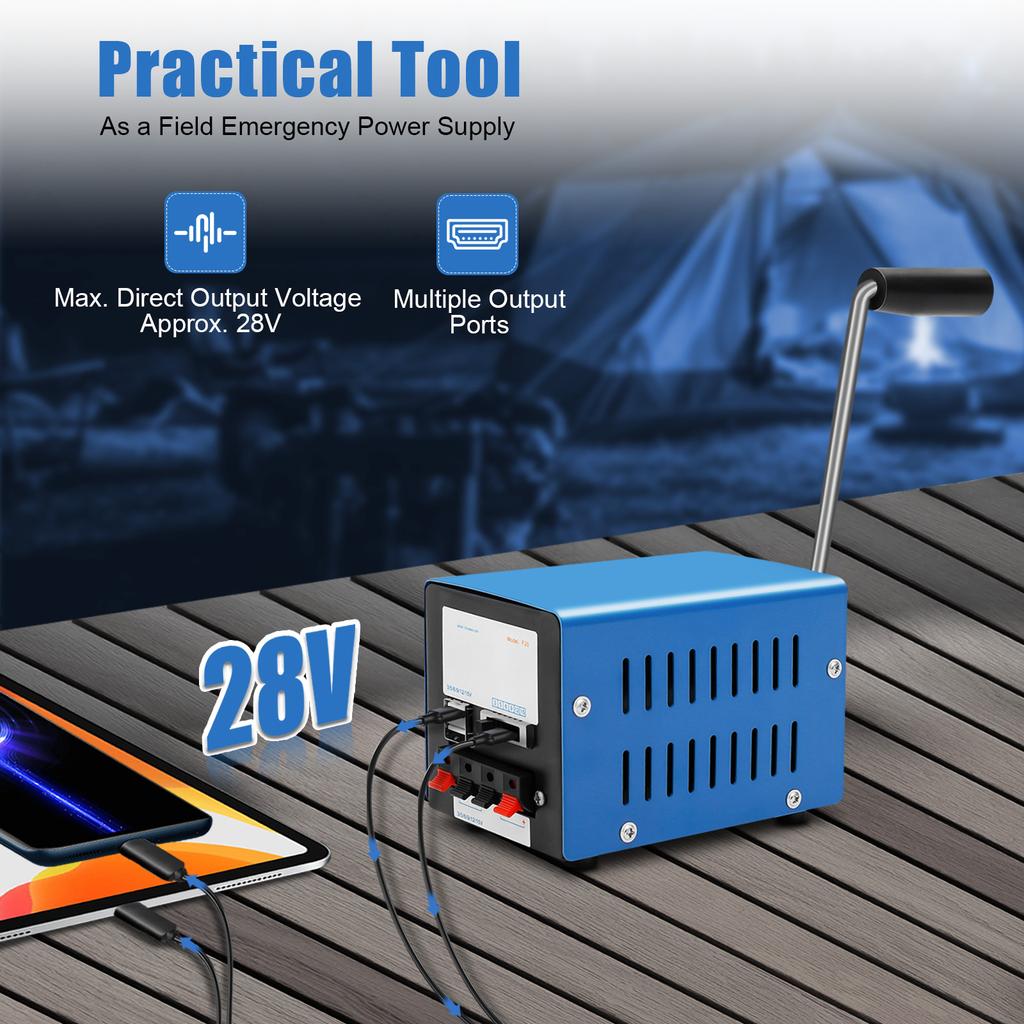 Manual Hand Crank Generator 20W Emergency Power Portable Outdoor Charger for Phone Laptop Radio Camping Survival Kit