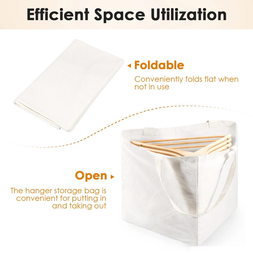 Triangle or Square Hanger Storage Bag with Handles Large Capacity Clothes Hanger Organizer Bag Foldable Clothes Hanger Organizer