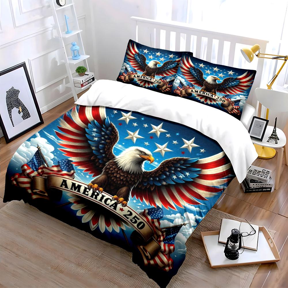 American Eagle Patriotic Bedding Set Bedding Set (1 Duvet Cover, 2 Pillowcases, Duvet Not Included)
