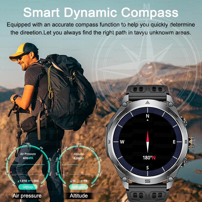 New Military GPS Smart Watch Men 10ATM Waterproof Outdoor Sport Fitness Tracker Health Monitor Bluetooth Call Smartwatches