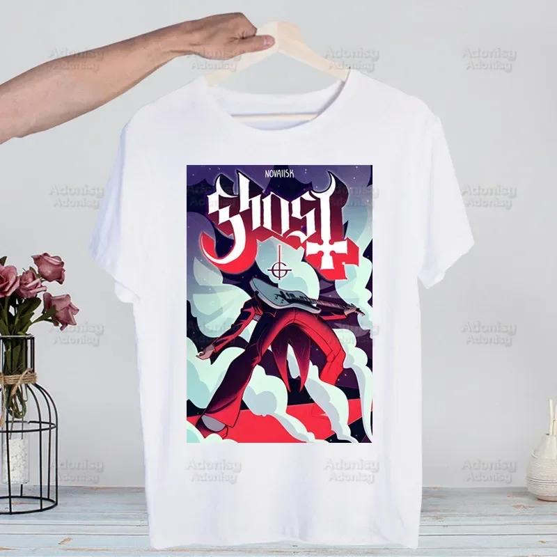 Ghost Band Heavy Metal Music Band Prevalent T Shirts print O-Neck Short Sleeve Regular Mens Heigh Quality Men Hip-Hop t Shirt