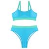 Color-Block Sports Bikini Women's Swimsuit High-Waist Separate Piece Fashionable Contrast Design Chinese Manufacturer