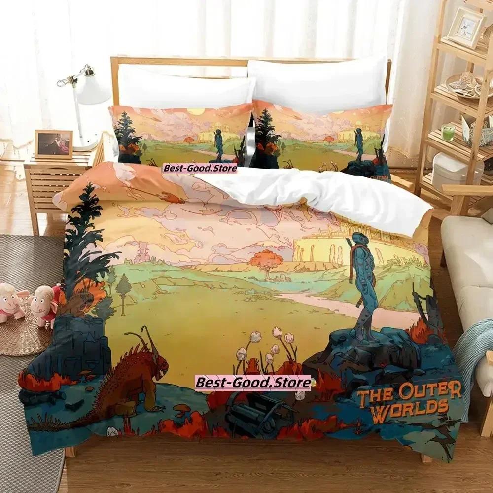 The Outer Worlds Printed Bed Set Duvet Cover Pillowcase Bedding Set Bed Linen Sheet Quilt Cover Full Queen King Size