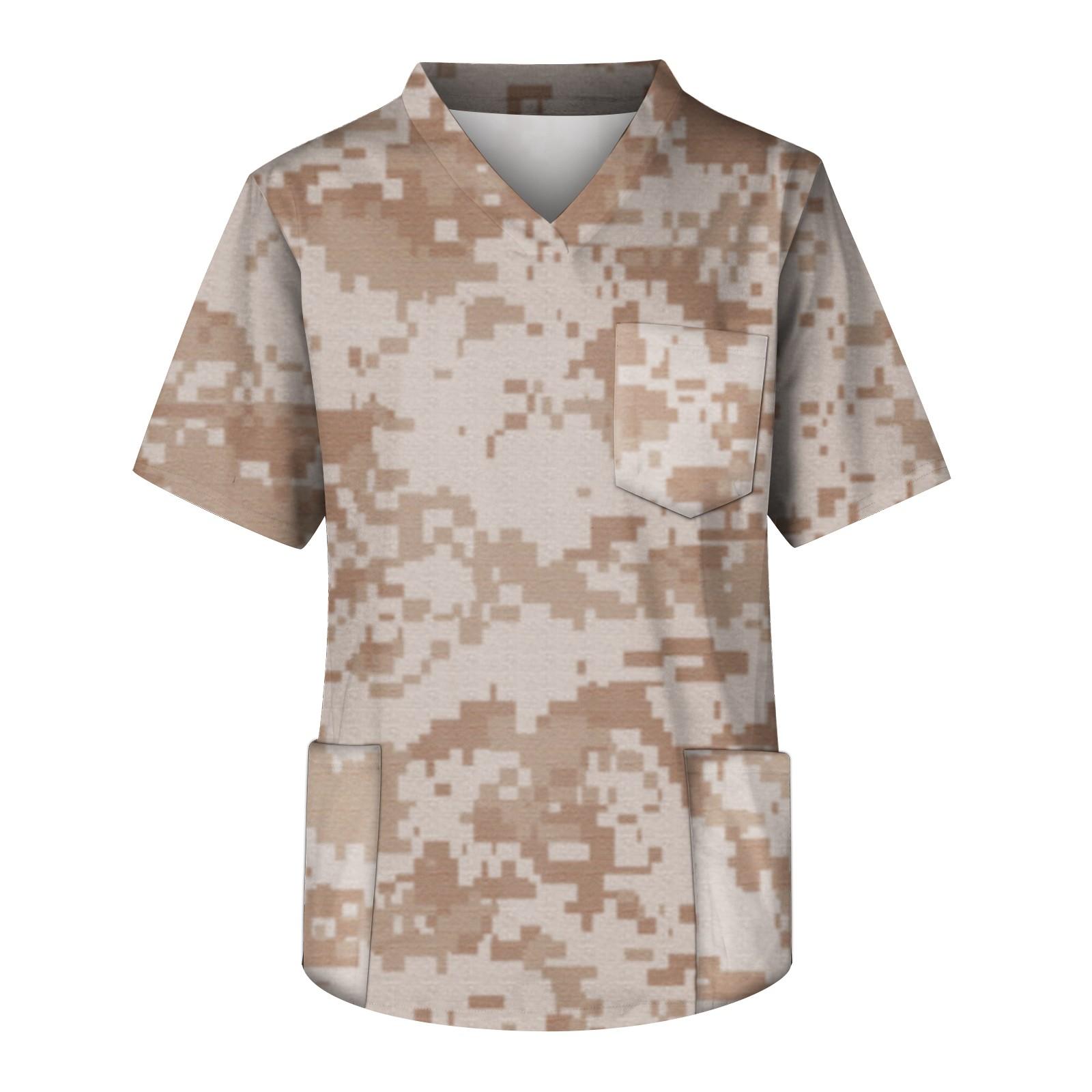 

Мужской топ с коротким рукавом и V-образным вырезом с принтом нагрудного кармана S бежевый