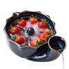 Auto Rotating Vortex Berry Fruit Washing Bowl Ceramic Glaze 360 Spin Rinser Colander Kitchen Strainer Drainer Hands Free