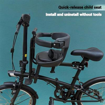 Bicycle Front Child Seat Quick Release Mountain Bike Folding Bike Women's Bike Child Seat with Guardrail