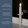 6 Pcs Window Candles With Sensor Dusk To Dawn - Ivory Stripped Candlesticks With Suction Cups, Roman Column Battery Operated Flameless LED Taper for C
