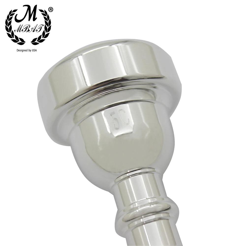 M MBAT 5C Size Trumpet Mouthpiece Meg Professional Brass Mouthpiece Golden Silver Trumpet Accessories Musical Instrument Fitting