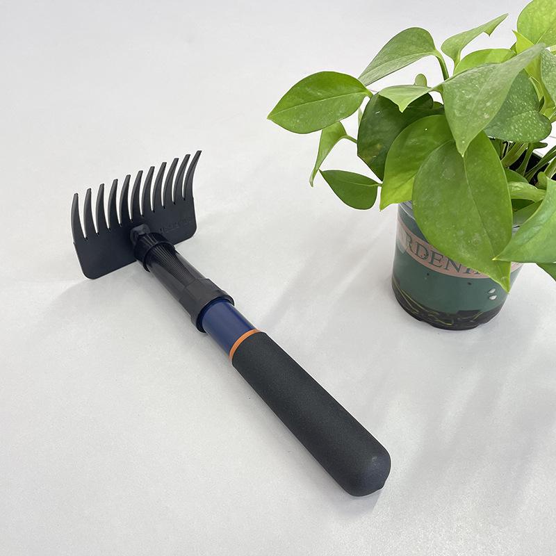 Detachable Dense-Tooth Garden Rake for Leaves, Grass, and Potted Plants