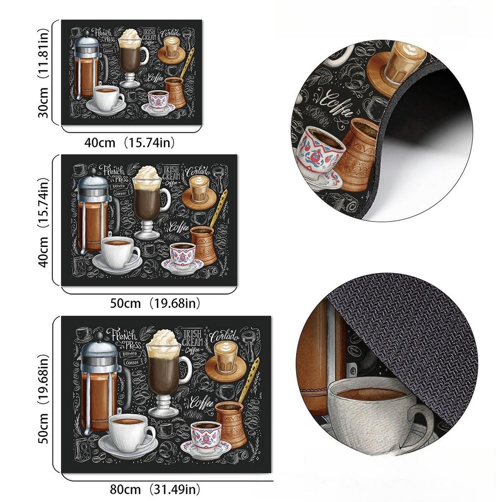 1Pcs Boho Coffee Bar Coffee Rubber Drying Mat Tableware for Coffee Shop Kitchen Carpet Tableware Durable Diatom Mud Table Mat Pet Coffeeware Mat