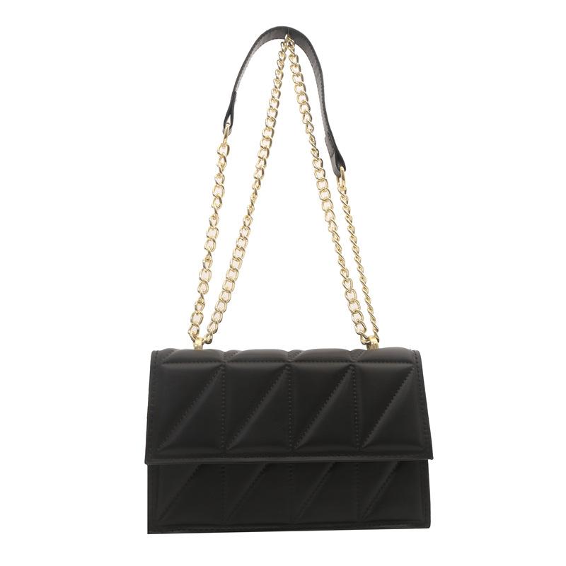 

Новая маленькая сумка 2024 новая модная корейская версия в иностранном стиле ромбовидная цепочка вышивка нитью маленькая квадратная сумка текстура кроссбоди на плечо чёрный